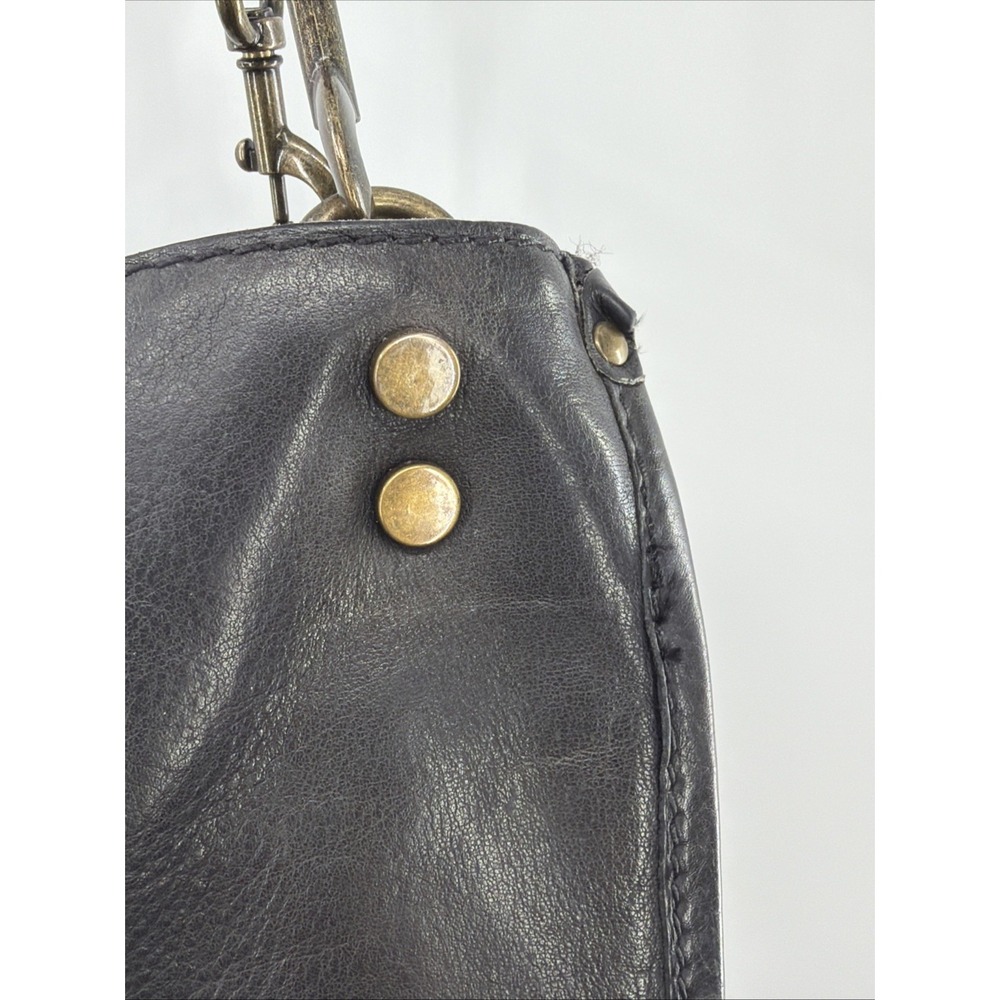 American Leather Company Lenox Triple Entry‎ Black Leather Satchel Handbag - Picture 9 of 16